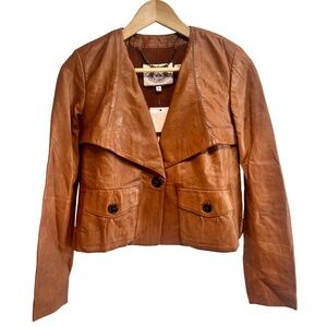 Juicy Couture Soft Brown Leather Jacket, Size: Petite